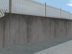 Retaining Wall, Concrete - Tarmac Top